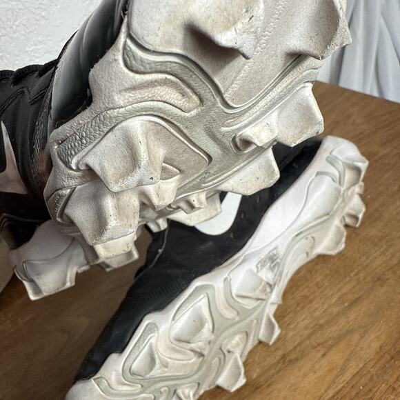 Nike Baseball Cleats Alpha Huarache 4 Keystone Size 8.5 Men's Black White Rubber - Picture 12 of 13